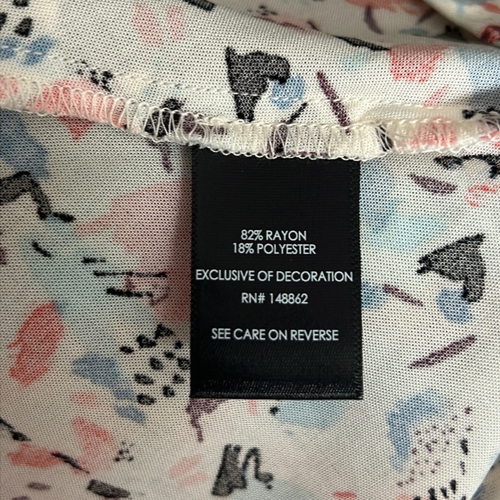 TORRID Long Tank Top Multi Color Abstract Print Ruffle Lace Details  Sz 3 EUC - Picture 6 of 16